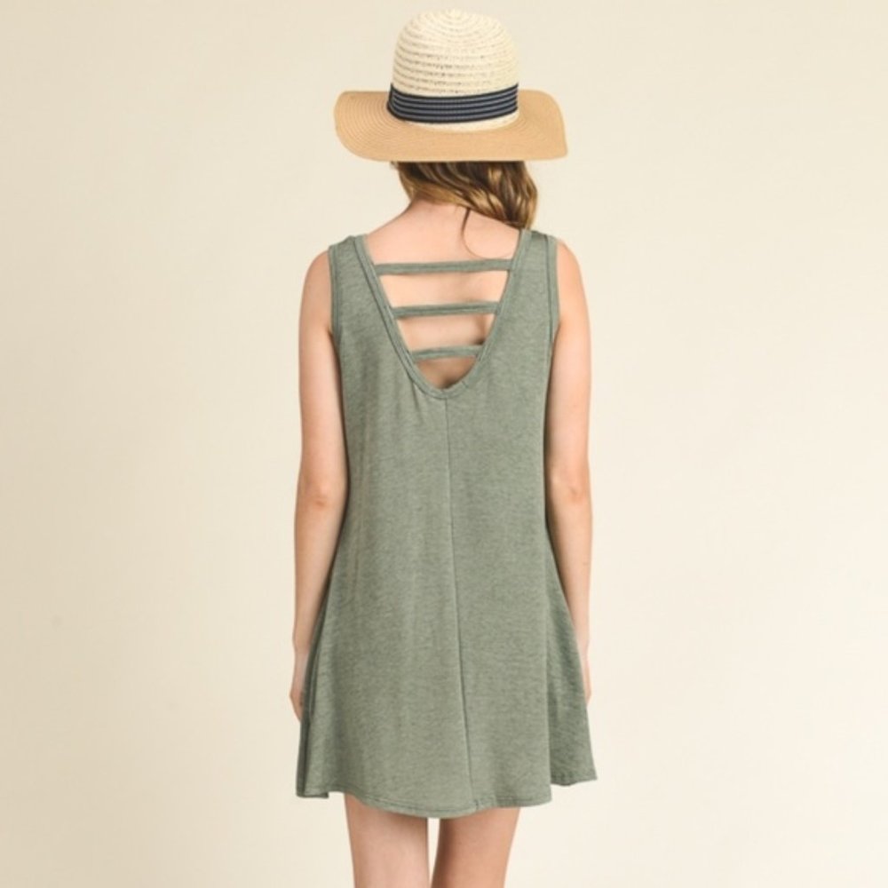 Blue Ladder Back Mini Dress - Picture 5 of 8